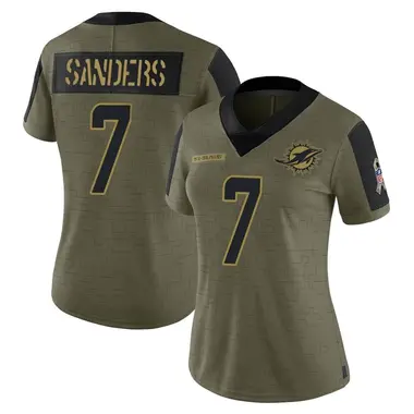 Women's Nike Miami Dolphins Jason Sanders 2021 Salute To Service Jersey - Olive Limited