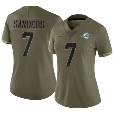 Women's Nike Miami Dolphins Jason Sanders 2022 Salute To Service Jersey - Olive Limited